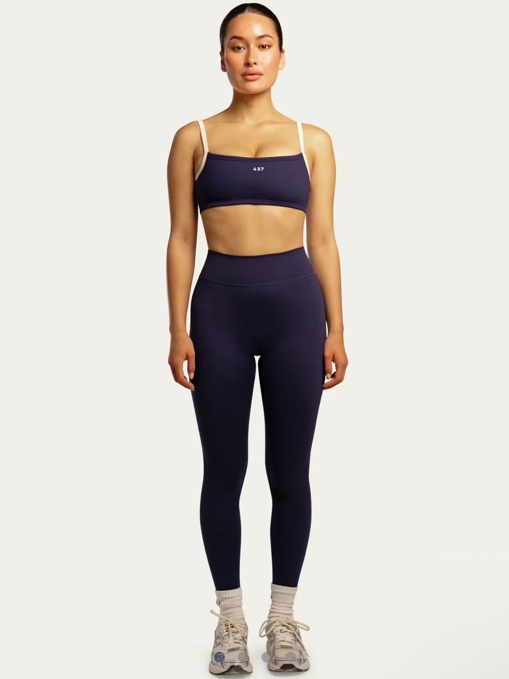 437 Micro Bra in Navy & Cream and The Essentials Legging in Navy
